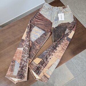 Acne Studios Super Loose Fit Trousers 2023M Blue Brown
